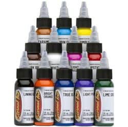 דיו לקעקועים - Sample Color Set of 12 1\2 oz Bottles