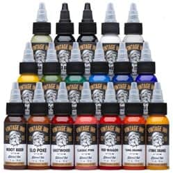 דיו לקעקועים - Eternal Vintage Ink Set of 18 1oz