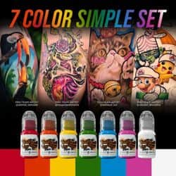 דיו לקעקועים - World Famous 7 Color Simple Set 1/2 oz